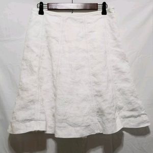 Boden | White Linen Skirt